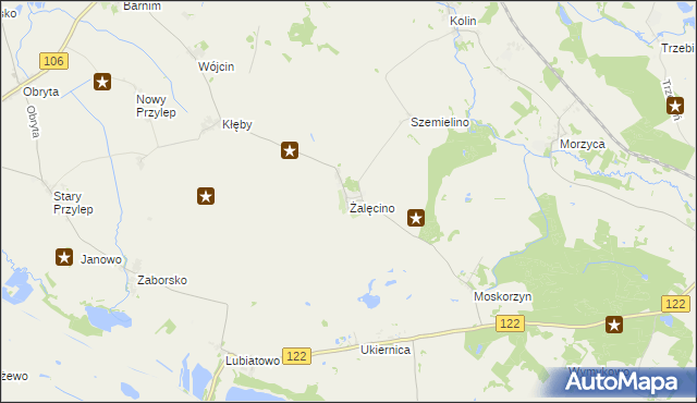 mapa Żalęcino, Żalęcino na mapie Targeo