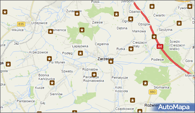 mapa Zarzecze powiat przeworski, Zarzecze powiat przeworski na mapie Targeo