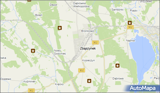 mapa Zbąszynek, Zbąszynek na mapie Targeo