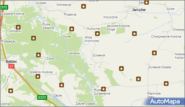 mapa Żurawce, Żurawce na mapie Targeo