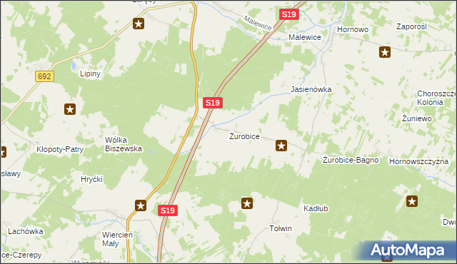 mapa Żurobice, Żurobice na mapie Targeo