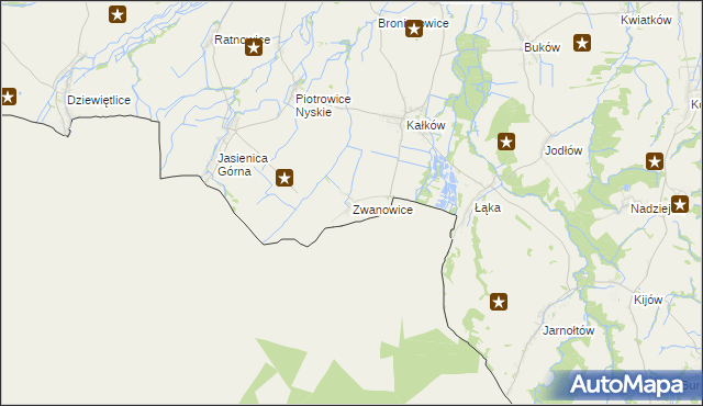 mapa Zwanowice gmina Otmuchów, Zwanowice gmina Otmuchów na mapie Targeo