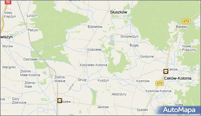 mapa Aleksandrów gmina Mycielin, Aleksandrów gmina Mycielin na mapie Targeo