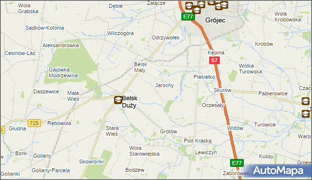 mapa Anielin gmina Belsk Duży, Anielin gmina Belsk Duży na mapie Targeo