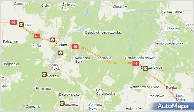 mapa Apolonka gmina Janów, Apolonka gmina Janów na mapie Targeo