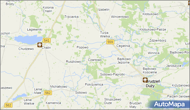 mapa Bądkowo-Rumunki, Bądkowo-Rumunki na mapie Targeo