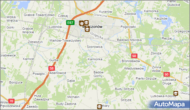 mapa Badowo-Dańki, Badowo-Dańki na mapie Targeo