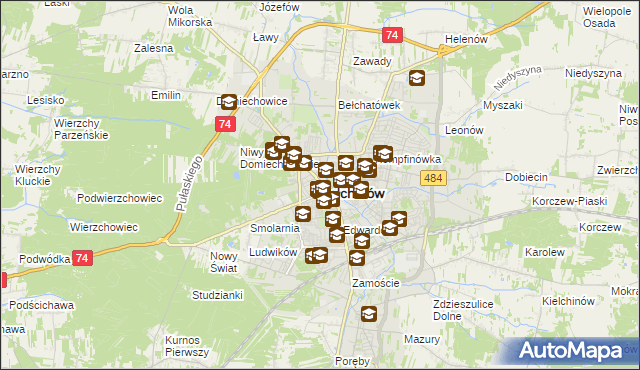 mapa Bełchatów, Bełchatów na mapie Targeo