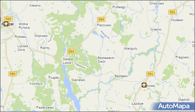 mapa Bezławecki Dwór, Bezławecki Dwór na mapie Targeo