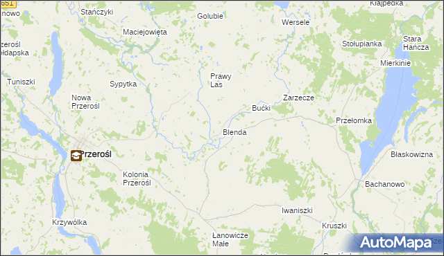 mapa Blenda, Blenda na mapie Targeo