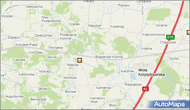 mapa Bogdanów-Kolonia, Bogdanów-Kolonia na mapie Targeo