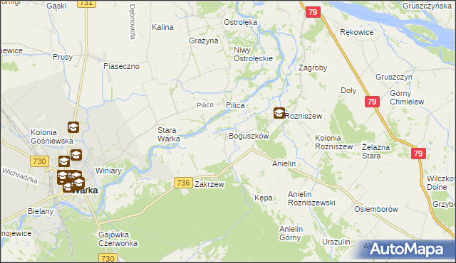 mapa Boguszków, Boguszków na mapie Targeo