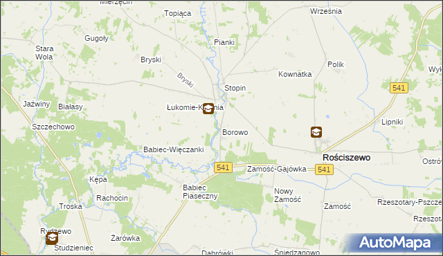 mapa Borowo gmina Rościszewo, Borowo gmina Rościszewo na mapie Targeo