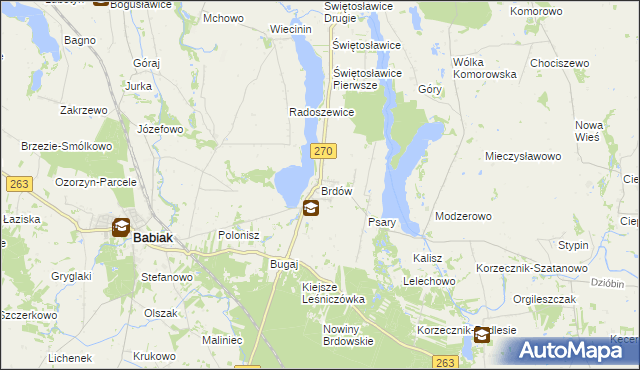 mapa Brdów, Brdów na mapie Targeo