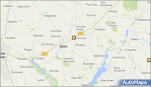 mapa Brylewo gmina Bytoń, Brylewo gmina Bytoń na mapie Targeo
