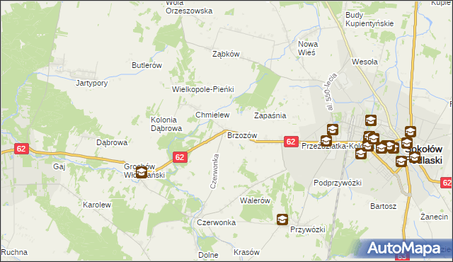 mapa Brzozów gmina Sokołów Podlaski, Brzozów gmina Sokołów Podlaski na mapie Targeo