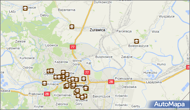mapa Buszkowice gmina Żurawica, Buszkowice gmina Żurawica na mapie Targeo