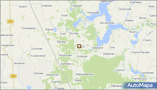 mapa Bycz gmina Piotrków Kujawski, Bycz gmina Piotrków Kujawski na mapie Targeo