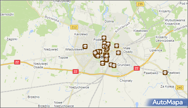 mapa Chojnic, Chojnice na mapie Targeo