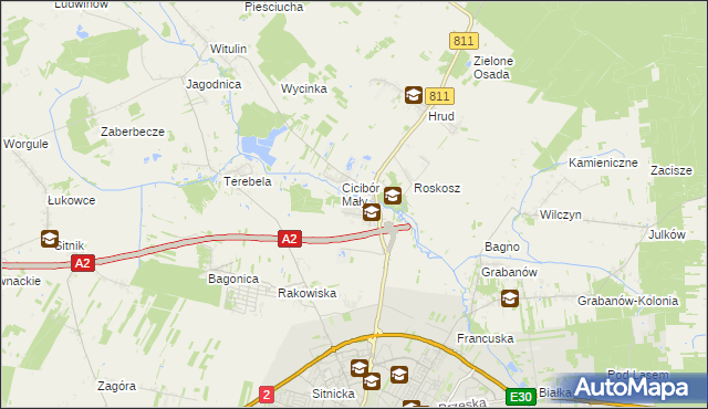 mapa Cicibór Duży, Cicibór Duży na mapie Targeo