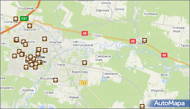 mapa Ciebłowice Małe, Ciebłowice Małe na mapie Targeo