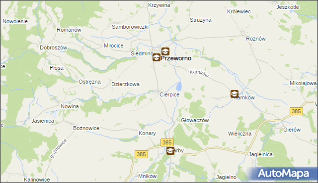mapa Cierpice gmina Przeworno, Cierpice gmina Przeworno na mapie Targeo