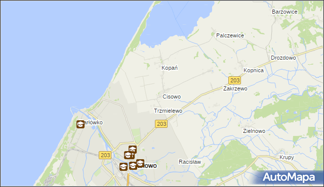 mapa Cisowo, Cisowo na mapie Targeo