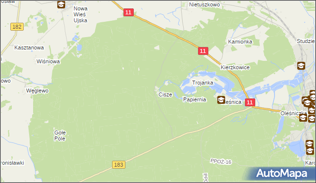 mapa Cisze, Cisze na mapie Targeo