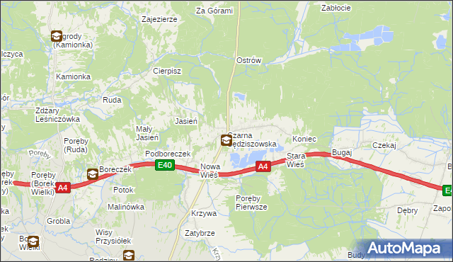 mapa Czarna Sędziszowska, Czarna Sędziszowska na mapie Targeo