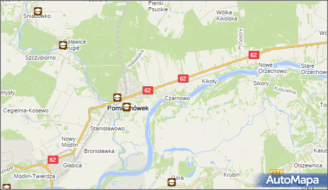 mapa Czarnowo gmina Pomiechówek, Czarnowo gmina Pomiechówek na mapie Targeo