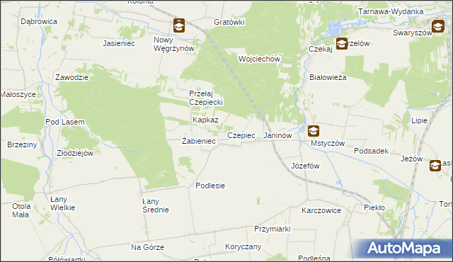 mapa Czepiec gmina Sędziszów, Czepiec gmina Sędziszów na mapie Targeo