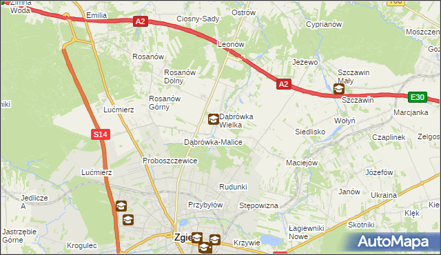 mapa Dąbrówka-Sowice, Dąbrówka-Sowice na mapie Targeo