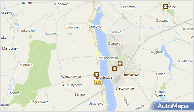 mapa Dobieszewice, Dobieszewice na mapie Targeo