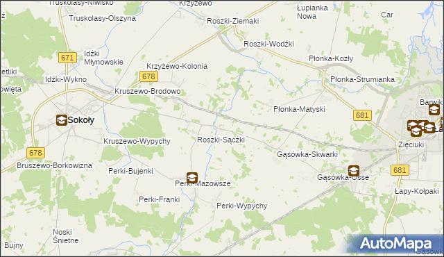 mapa Gąsówka-Somachy, Gąsówka-Somachy na mapie Targeo