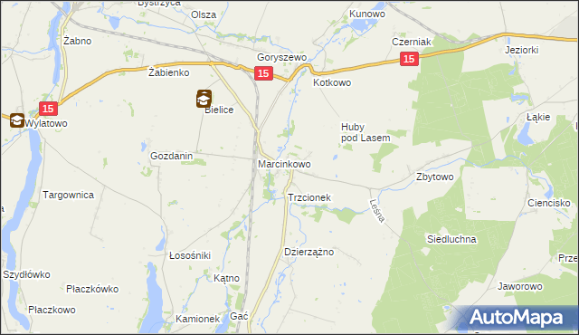 mapa Gębice gmina Mogilno, Gębice gmina Mogilno na mapie Targeo