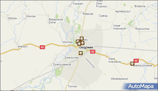mapa Głogówek, Głogówek na mapie Targeo