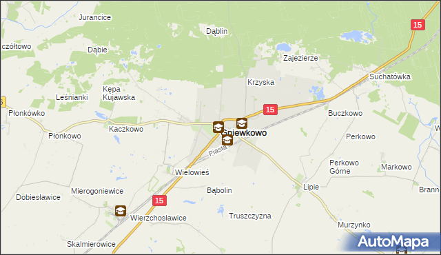 mapa Gniewkowo powiat inowrocławski, Gniewkowo powiat inowrocławski na mapie Targeo