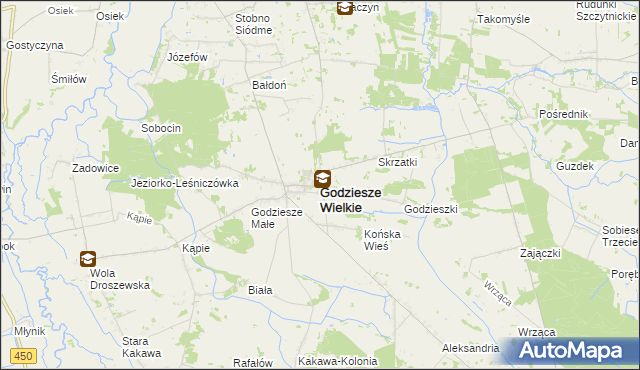 mapa Godziesze Wielkie, Godziesze Wielkie na mapie Targeo