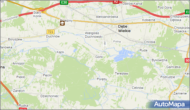 mapa Górki gmina Dębe Wielkie, Górki gmina Dębe Wielkie na mapie Targeo