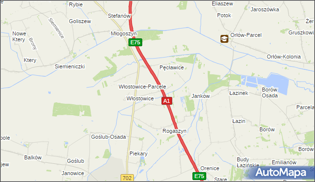 mapa Górki Pęcławskie, Górki Pęcławskie na mapie Targeo
