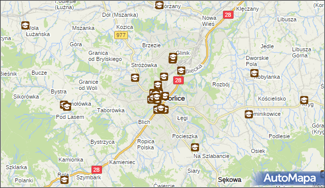 mapa Gorlic, Gorlice na mapie Targeo