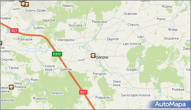 mapa Górzno powiat garwoliński, Górzno powiat garwoliński na mapie Targeo