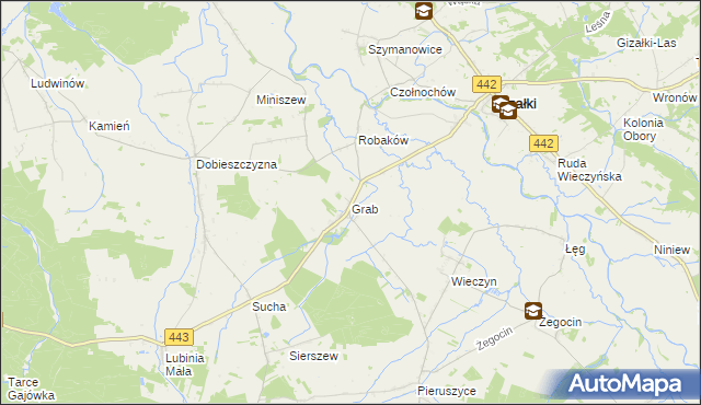 mapa Grab gmina Czermin, Grab gmina Czermin na mapie Targeo
