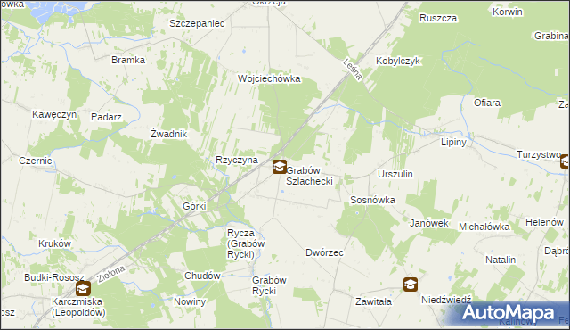 mapa Grabów Szlachecki, Grabów Szlachecki na mapie Targeo