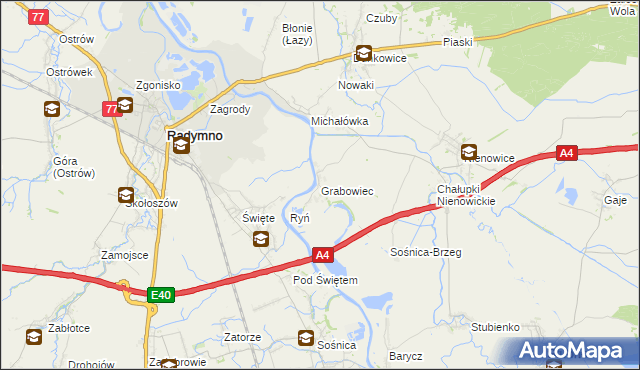 mapa Grabowiec gmina Radymno, Grabowiec gmina Radymno na mapie Targeo