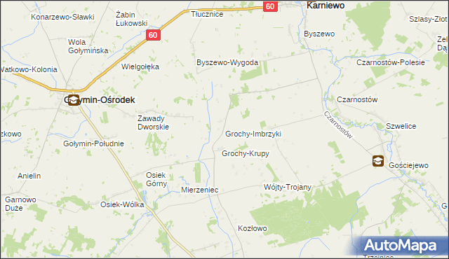 mapa Grochy-Imbrzyki, Grochy-Imbrzyki na mapie Targeo