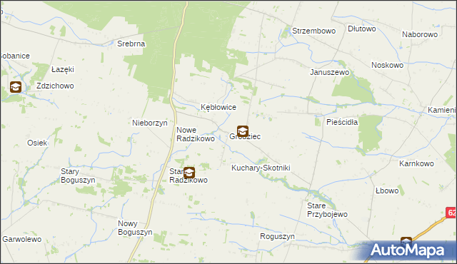 mapa Grodziec gmina Czerwińsk nad Wisłą, Grodziec gmina Czerwińsk nad Wisłą na mapie Targeo