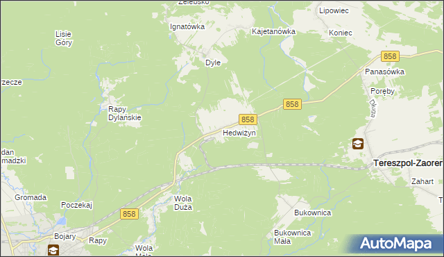 mapa Hedwiżyn, Hedwiżyn na mapie Targeo