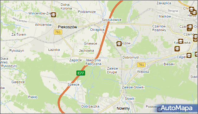 mapa Janów gmina Piekoszów, Janów gmina Piekoszów na mapie Targeo