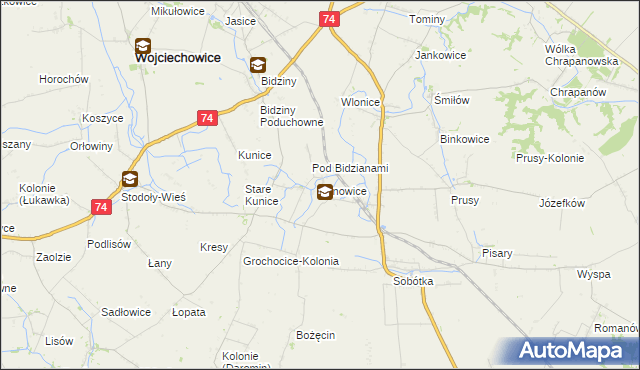 mapa Janowice gmina Ożarów, Janowice gmina Ożarów na mapie Targeo